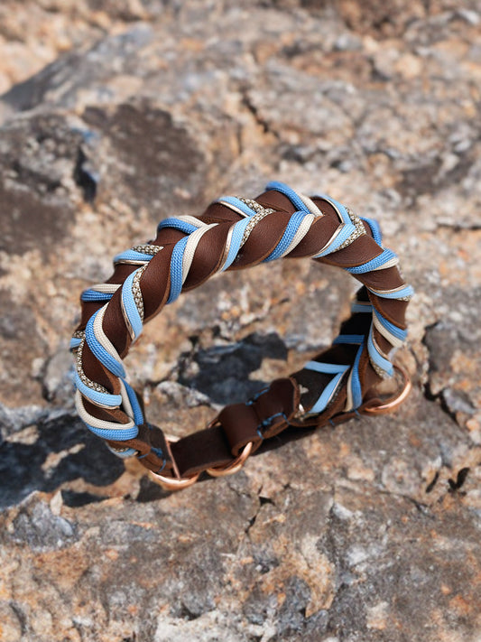Geflochtenes Lederhalsband Zugstopp